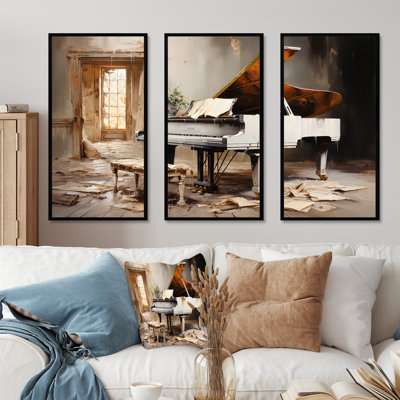 Rustic Grand Piano Melody - Piano, art mural
