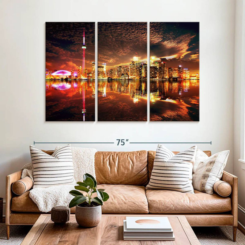 Rorry Glowing Toronto Skyline, 42" H x 65" W