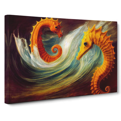 Seahorse Painting - Wrapped Canvas