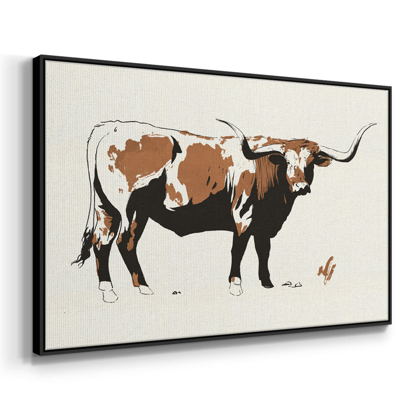 Terre Cotta Steer I, toile tendue avec châssis de qualité supérieure - prête à être accrochée, H 17 po x l 25 po x P 2 po