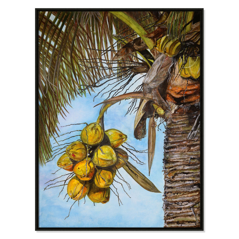 Imprimé Rashebia Coco Palm par Mike Ragan pour, H 41,5 po x l 31,5 po, Espresso