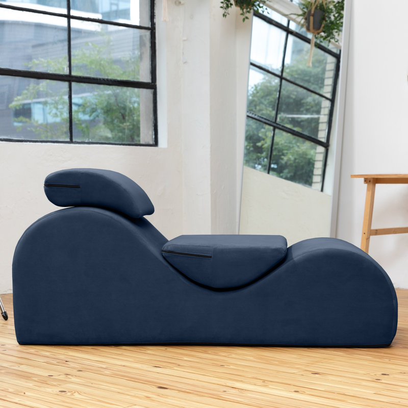 Luvu Lounger - Chaise longue élégante pour le yoga, l'exercice, l'étirement, le massage et plus encore, Velours bleu encre