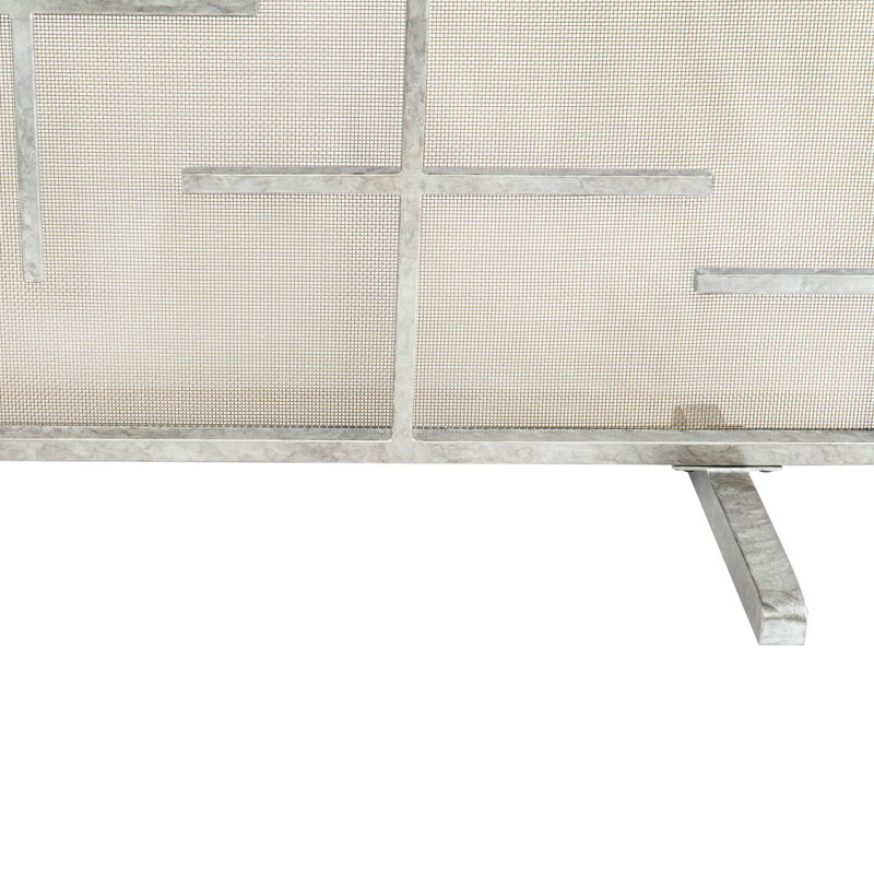 Boston Steel Fireplace Screen, Royal Silver