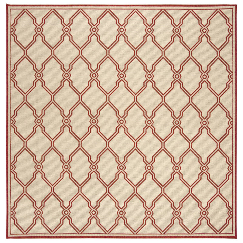 Tapis d'intérieur / extérieur à motif abstrait Ferrill Performance, Carré 6 pi 7 po