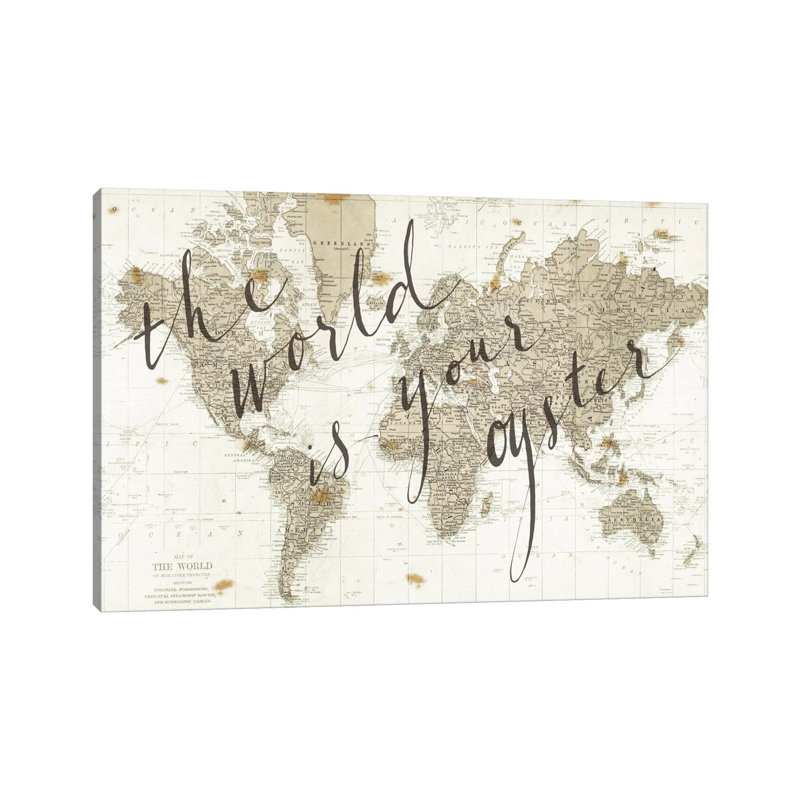 The World Is Your Oyster by Sara Zieve Miller - Print on Canvas, Wrapped Canvas, 20.32 cm H x 30.48 cm W