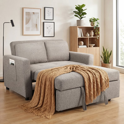 Vadims Upholstered 48.5'' Reclining Sleeper Sofa