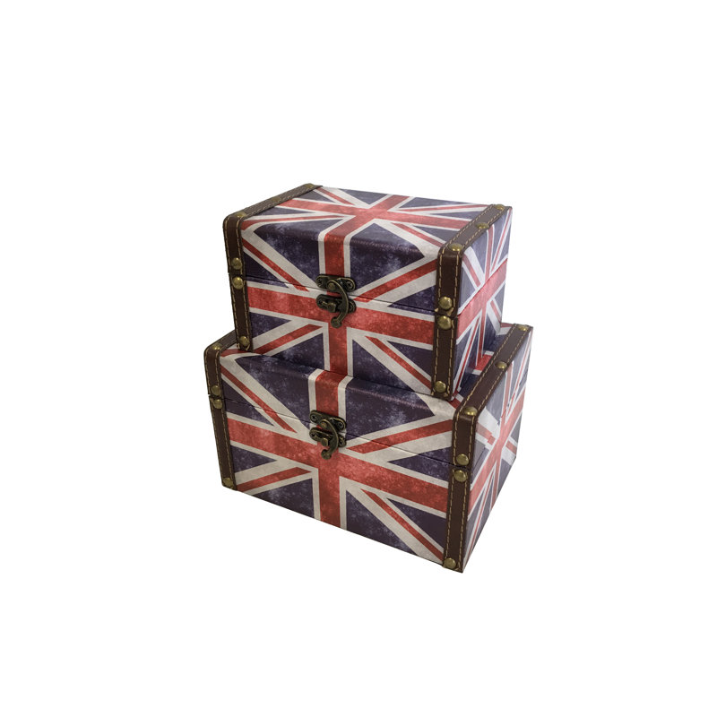 Ensemble de boîtes 2 pièces en bois emboîté british