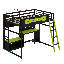 Lit mezzanine en bois avec bureau-260935927