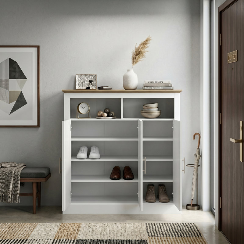 Sufy 3ft 3 Door Shoe Cabinet, White