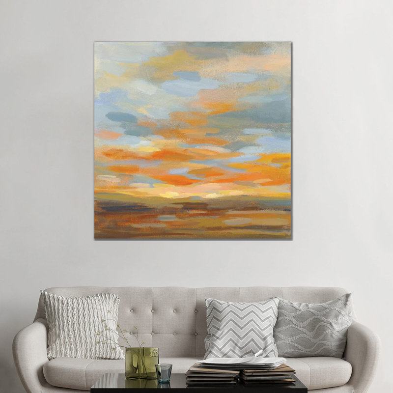 «High Desert Sky II Blue» par Silvia Vassileva - reproduction d'art, H 48 po x l 48 po x 1,5 po, Toile tendue, Pas de tapis