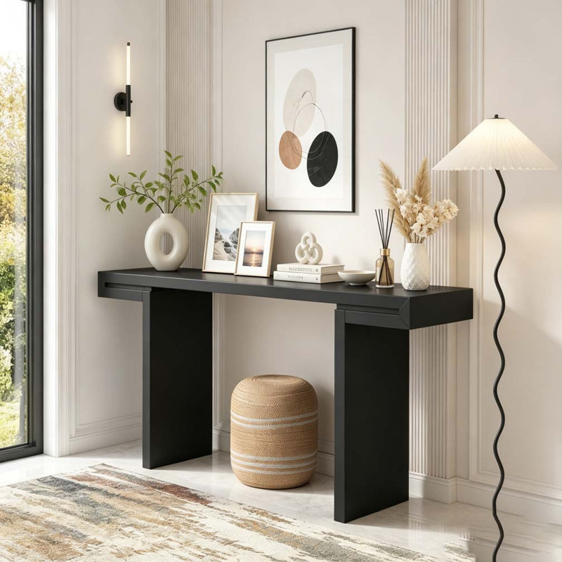 Console de 60 pouces aux lignes géométriques épurées, Black