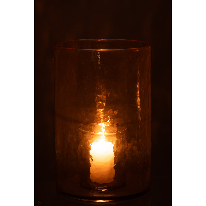 Glass Tabletop Tealight Holder, 30.5cm H x 20.5cm W x 20.5cm D, Yellow