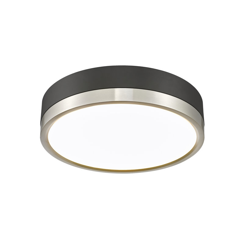 Brexleigh Acrylic LED Flush Mount, Matte Black/Brushed Nickel