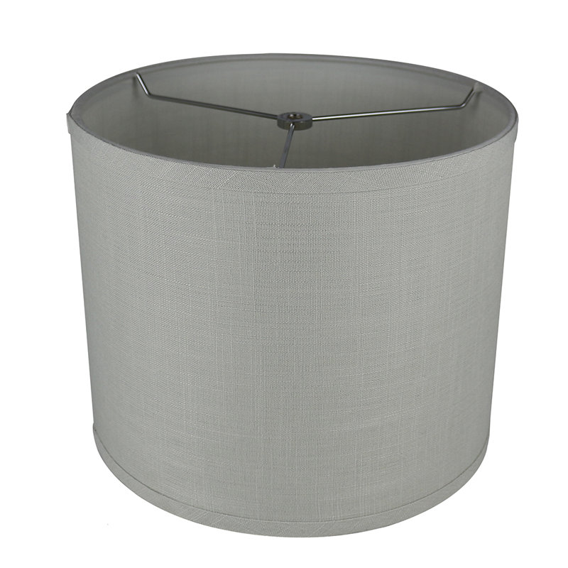 Abat-jour tambour en lin classique Ganya (araignée), Gris, H 10 po x l 10 po x P 10 po