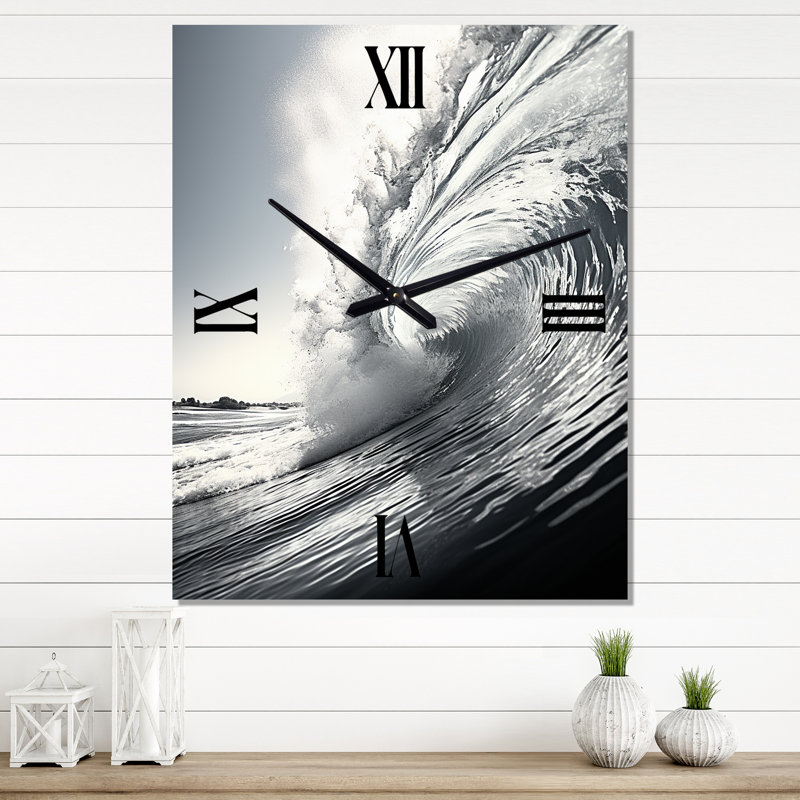 Samarion - Horloge murale moderne nautique et de plage, H 32 po x l 24 po x P 1 po