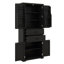 Grande armoire de rangement, armoire de rangement autoportante avec 4 portes, tablette réglable et 2 tiroirs-201819356