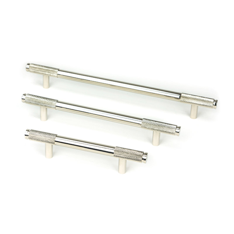 Polished Nickel Half Brompton Pull Handle - Large, Polished Nickel, 9.6 cm