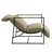 Upholstered Modern Metal Framed Beige Polyester Blend Sling Accent Chair-1888687078