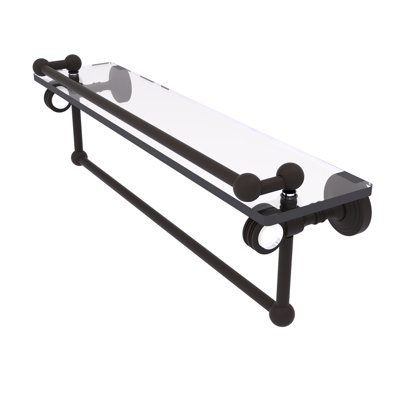 Jarrell Glass Bracket Shelf with Towel Bar