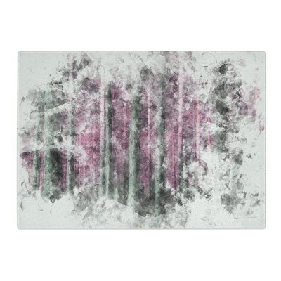 Tempered Glass Forest in Pink Chopping Board