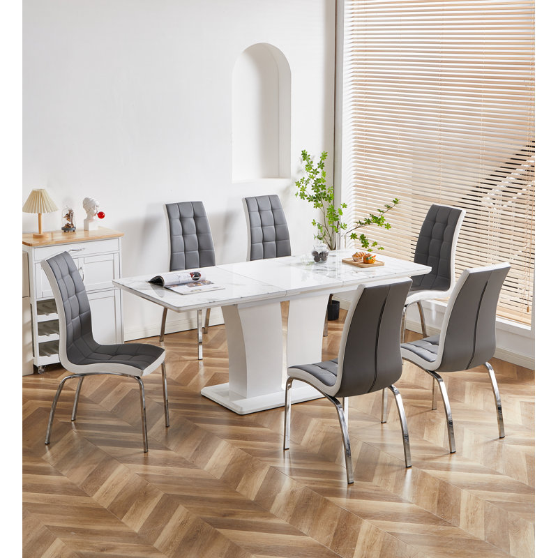 Braulio 6 - Person Dining Set, Grey/Silver