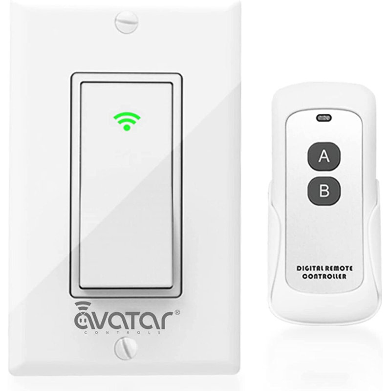 Smart Switch With Remote Control With Alexa/Google Home Light Smart Home Electrical Switch Single-Pole 2.4Ghz Wi-Fi Timer Wall Switch Neutral Wire Needed