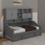 Lit de jour simple tapissier avec DEL et lit gigogne relevable-1974075721