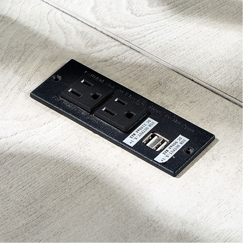 Adjustable L-Shaped Writing Desk with Power Outlet