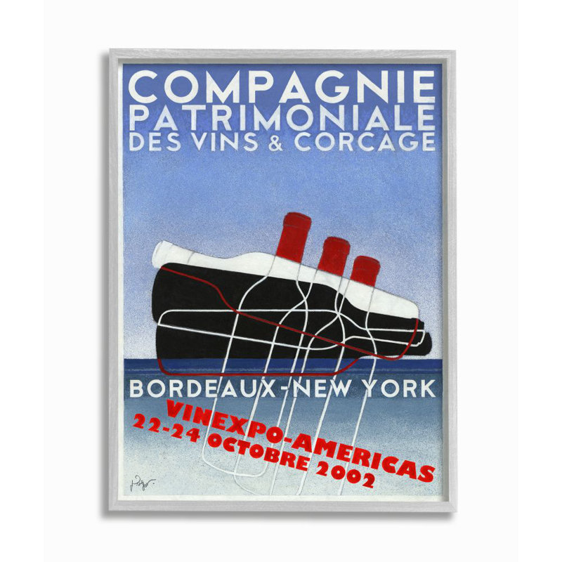 «Vintage Wine Bottle» par Jean-Pierre Got - publicité imprimée, H 20 po x l 16 po, Estampe numérique Farmhouse