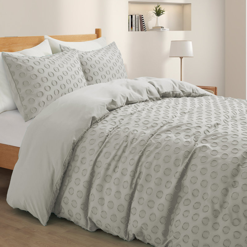 Polyester Duvet Cover, Queen size + 2 pillowcases, Light Gray