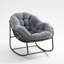 Chaise berçante en osier avec structure en métal-378939312