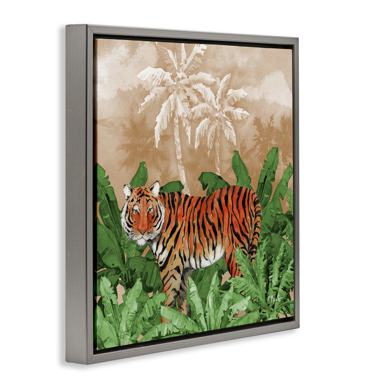 «Jungle Life Tiger» par Paul Brent, Cadre flottant gris lustré, H 25 po x l 25 po