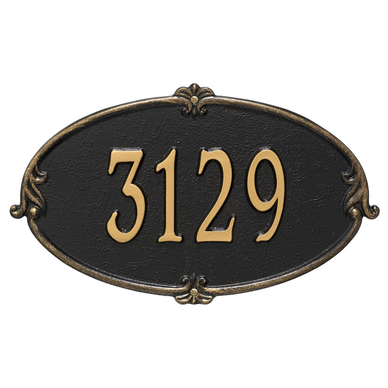 Monte Carlo Personalized Standard 1-Line Wall Address Plaque, Yes, Black/Gold