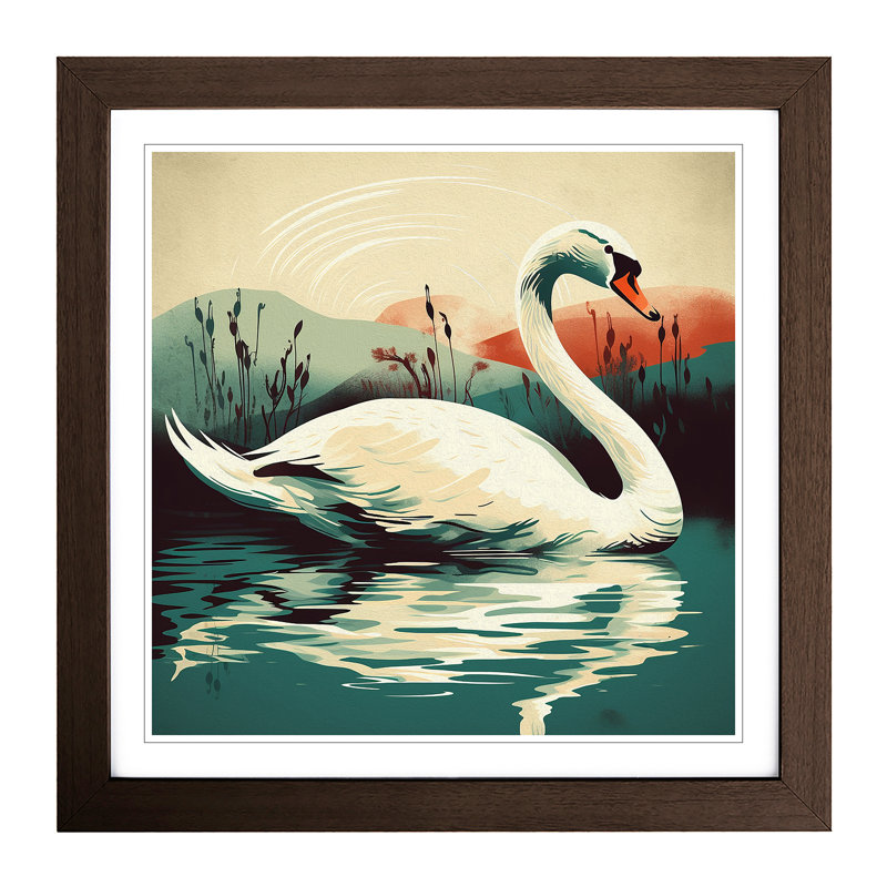 Swan - Framed Print, Walnut