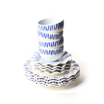 Ensemble 12 pièces de vaisselle Iris Blue