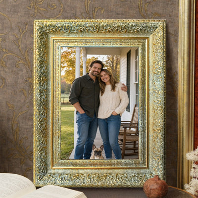 Antique Gold 3 PCS Polished Picture Frame for 5" x 7" Photos and Pet Photo Display