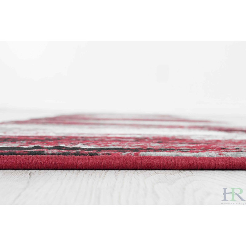 Tapis géométrique tissé à la machine, Tapis de couloir 2 pi x 7 pi