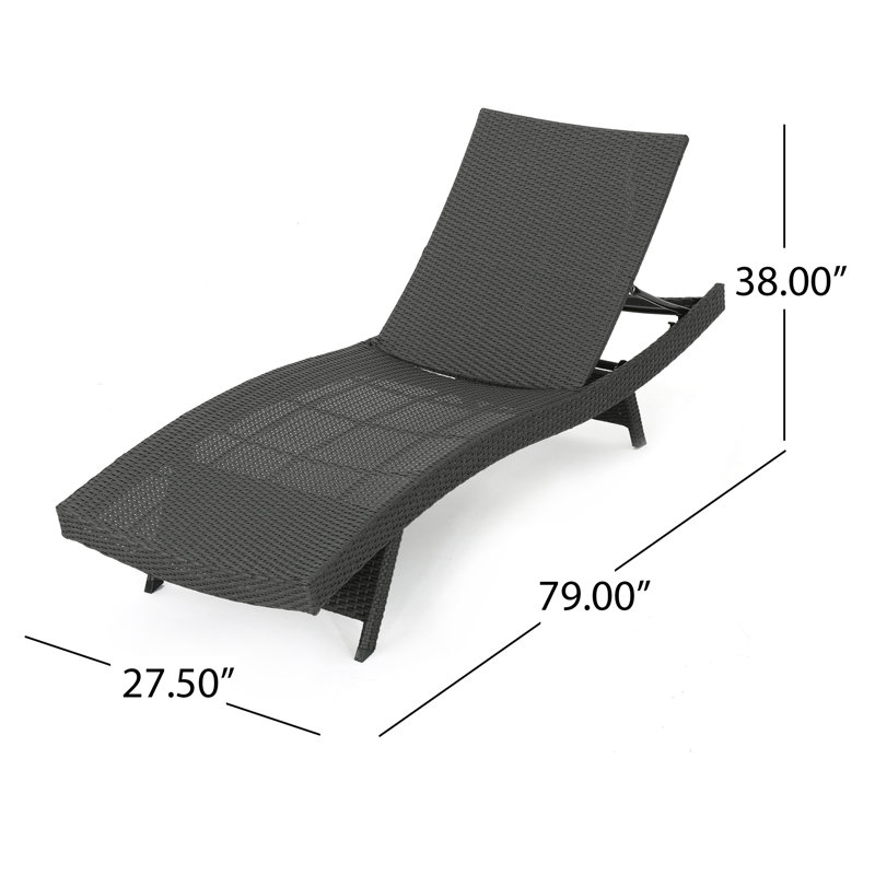 Billur 79.5" Long Reclining Chaise Lounger Set with Cushions, Beige