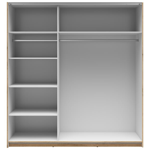 Beverlyn Manufactured Wood Wardrobe, Wotan Oak, 196cm H x 184cm W x 60cm D