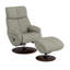 Fauteuil d'appoint en cuir fleur Kandoro avec pivot et repose-pieds