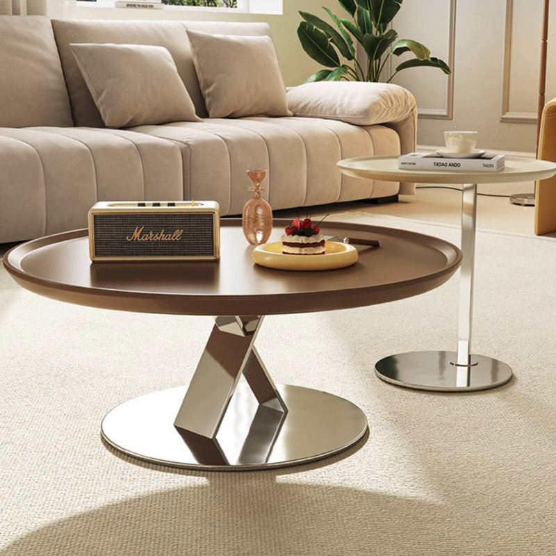 Table basse rétro Crème, H 14,7 po x L 35,43 po x l 35,43 po