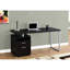 Élégant bureau d'ordinateur de 60 po pour les bureaux à domicile - stratifié brun, métal gris, tiroirs de rangement, configuration d'écriture à gauche ou à droite