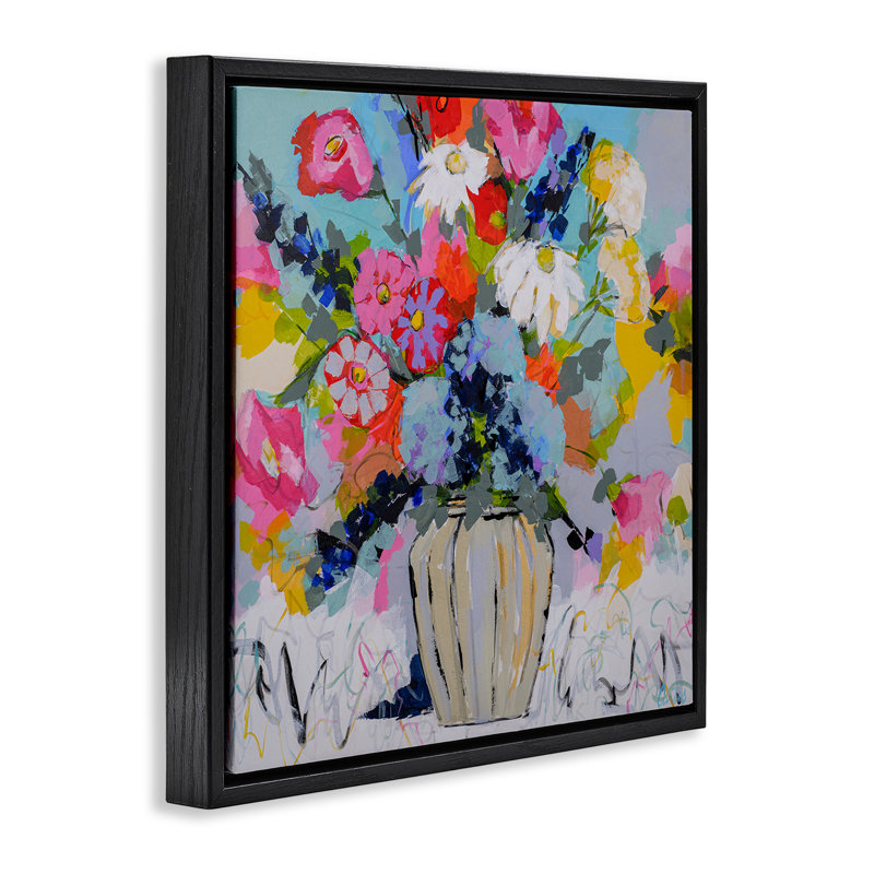 Cadre flottant moderne et lumineux, design par Joan Curtis, Cadre flottant noir de jais, H 18 po x l 18 po