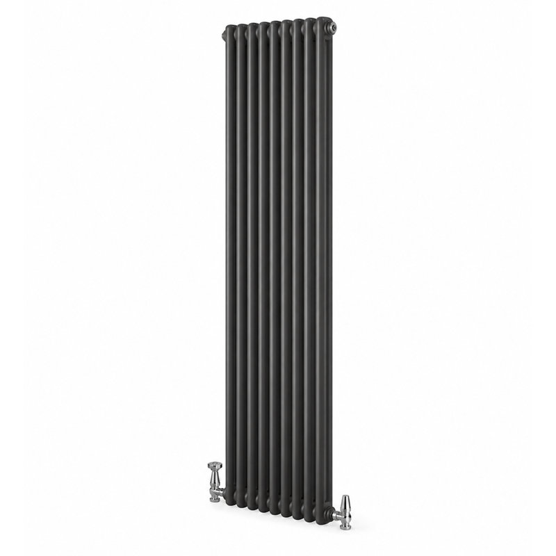 Uxbridge Vertical Traditional Colosseum Radiator, 1800mm H x 380mm W x 100mm D, Anthracite