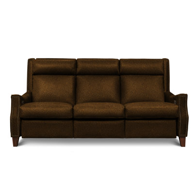 Canapé inclinable en cuir véritable à accoudoirs carrés 90 po DaVinci