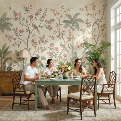 Papier peint chinois oiseaux chinoiserie