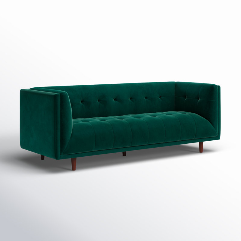 George 82'' Velvet Sofa, Emerald Green Velvet