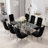 Jai Glass Top Metal Base Dining Table