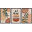 «Mid Century Modern Boho Geometric Polygon Palm Leaf», ensemble de 3 impressions sur toile-73721030-73721029