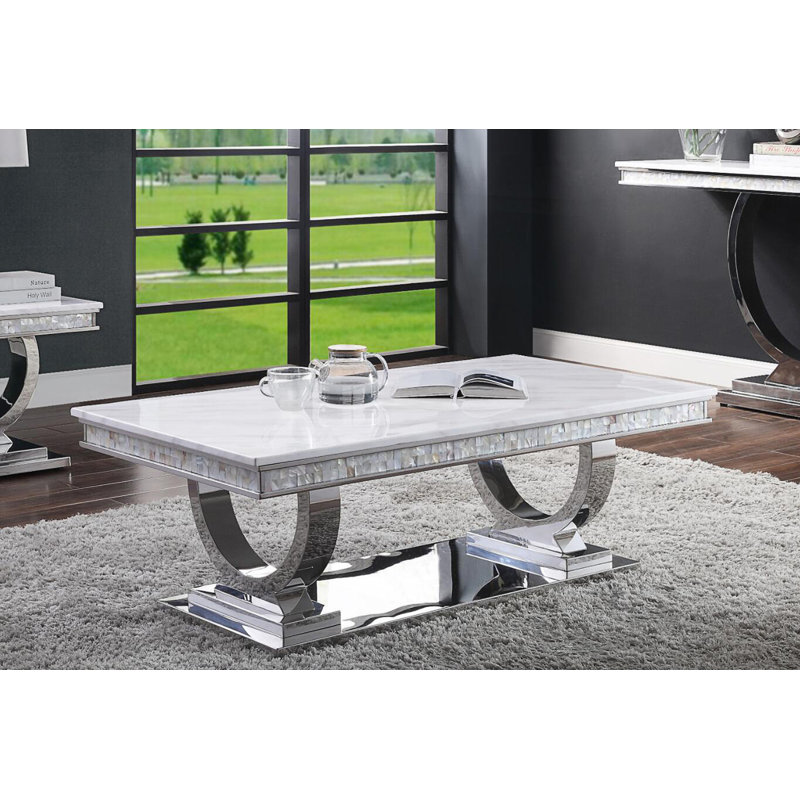 Table basse avec base piédestal